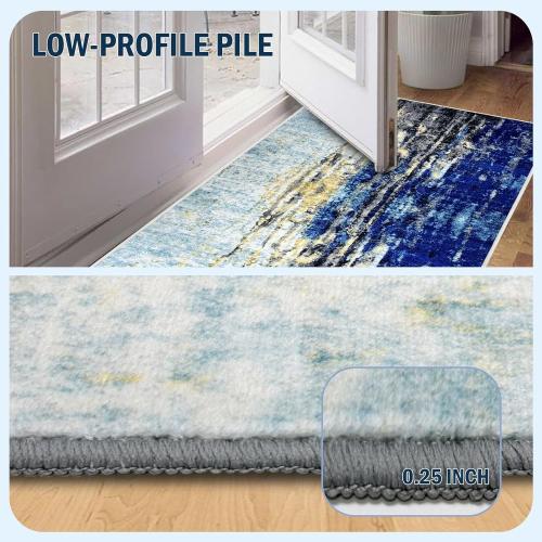 NuLoom Runner Rugs 2' 8 x 8', Non Slip Non Shedding Carpet Area Rugs with TPR Rubber Backing, Low Pile Rugs for Indoor Bedroom Bathroom Living Room Aisle Hallway Balcony Entryway