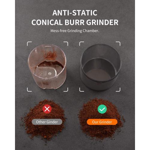SHARDOR Conical Burr Coffee Grinder Electric 2.0, Adjustable Coffee Bean Grinder with 35 Precise Grind Setting for 2-12 Cup, Anti-static, Black