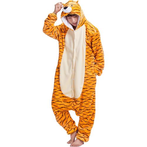 JJEUWE Adult Tiger Suit Pajamas Kigurumi Hoodie Jumpsuit Playsuit Large