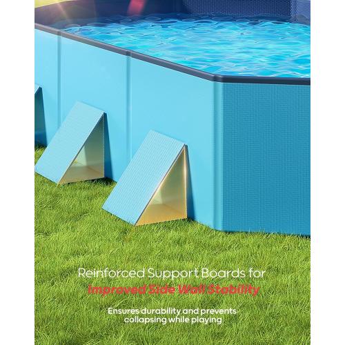 Peteast Foldable Dog Pool -  Hard Plastic Portable Pet Bath Tub with Non-Slip & Reinforced Stability, Collapsible Design for Indoor Outdoor Backyard Use (Blue)