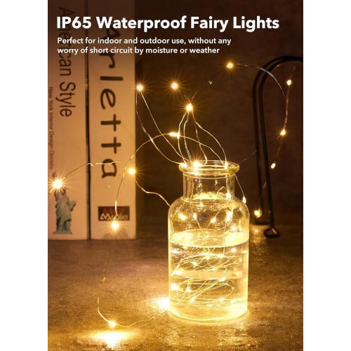 Minetom 6 Pack Fairy Lights Battery Operated String Lights - 7ft 20 LED Waterproof Silver Wire Firefly Lights Waterproof for DIY Crafts Wedding Décor Table Centerpieces Mason Jars Party