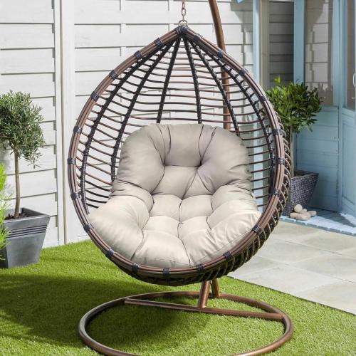 Waterproof Egg Chair Cushion Black Hammock Chair Cushions Hanging Basket Chair Cushions for Outdoor Indoor