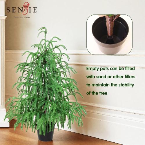 Artificial Norfolk Pine Tree 24in Tabletop Christmas Tree Decoration Outdoor Indoor Home Decor