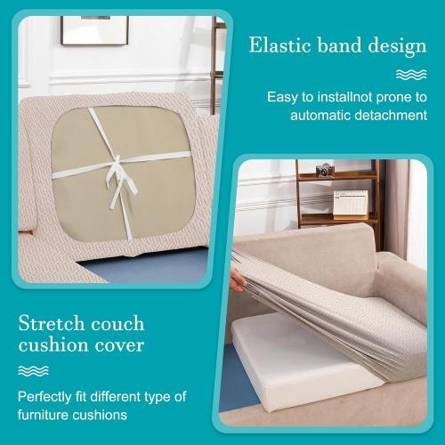 Stretch Patio Cushion Covers,Outdoor Couch Covers Replacement,Outdoor Couch & Sofa Slipcovers,for Patio Furniture Cushion Covers,Washable Reusable Furniture Protector (Beige,Cover Only)