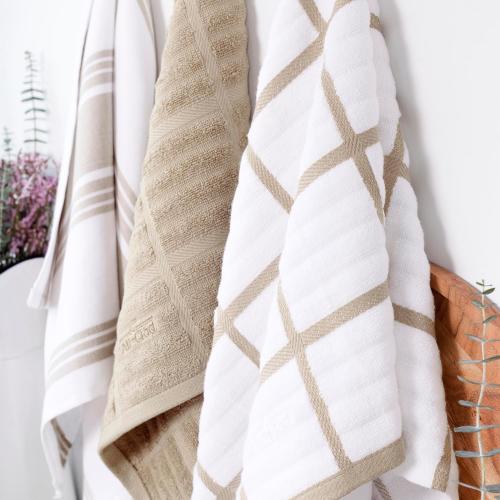 All-Clad Solid & Coordinate Kitchen Towels: Highly Absorbent, Super Soft Long Lasting 100% Cotton, 17 x 30 Tea Towels for Cleaning & Drying Dishes, Pans, Glassware, Countertops, 6-Pack, Cappuccino