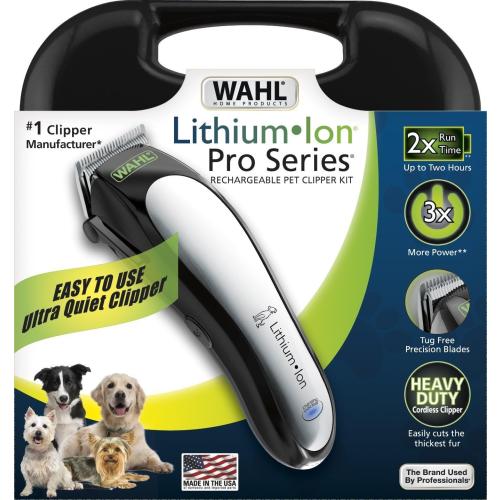 Wahl USA Lithium Ion Pro Series Cordless Animal Clippers – Rechargeable, Heavy-Duty, Electric Dog & Cat Grooming Kit for Small & Large Breeds with Thick to Heavy Coats – Model 9766