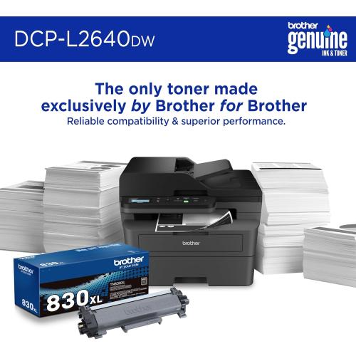 Brother DCP-L2640DW Wireless Compact Monochrome Multi-Function Laser Printer with Copy and Scan, Duplex, Mobile, Black & White | Includes Refresh Subscription Trial(1), Works with Alexa