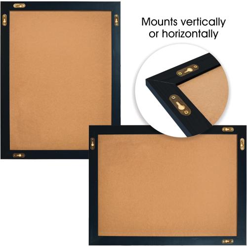 Magnetic Wall Chalkboard, Large Size 18 x 24, Rustic Wood Frame, Chalkboard Sign, Vertical or Horizontal Wall Mount, Includes Chalk and Eraser, by Better Office Products (Solid Black)