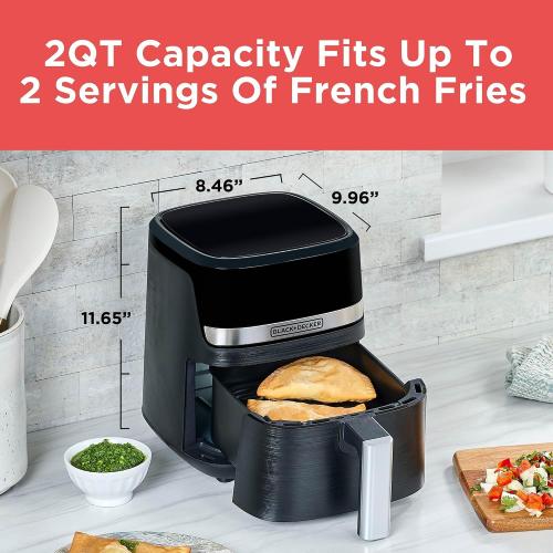 BLACK DECKER Purifry 2QT Air Fryer, Crispy Deep Fried Taste without the Fat, Plus Bake, Dehydrate, and Keep Food Warm, Digital Touchscreen and Auto Shut-Off‼️light dirt‼️