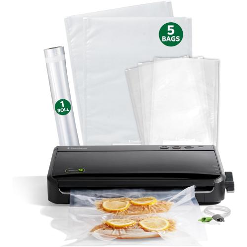 FoodSaver Vacuum Sealer Machine, Automatic Bag Detection, Sous Vide Friendly, with sealer bags, roll, handheld vacuum sealer, black ‼️possibly stains missing or broken item ‼️