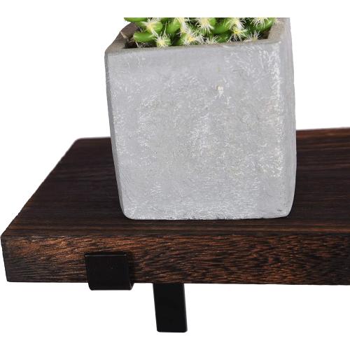 24 Inch Rustic Wood Floating Shelves for Wall Decor Farmhouse Wooden Wall Shelves for Bathroom Kitchen Bedroom Living Room Set of 4 Dark Brown