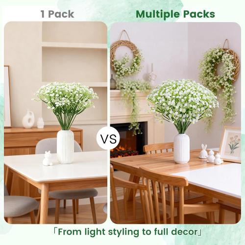 24Pcs Babys Breath Artificial Flowers Bulk, 11in Stems for Vase DIY Decor