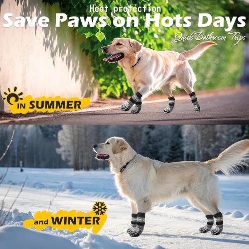 EXPAWLORER 6Pcs Anti-Slip Dog Socks to Prevent Licking Paws,Dog Shoes for Hot/Cold Pavement,Best Paw Protector Traction Control on Hardwood Floor,Dog Booties for Puppy Small Medium Large Senior Dogs