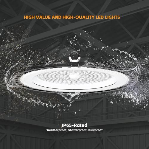 UFO LED High Bay Light 150W 22500LM 5000K, 600W HID/HPS Replacement, Cable with Plug, Ultrathin Led High Bay Shop Lights for Warehouse Garage Gym, Workshop 8Pack