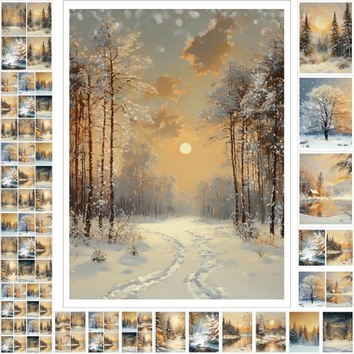 20 Pcs Decoupage Paper 8.3x11.2 Christmas Decoupage Paper Pack Papers Retro for Craft and Scrapbooking(Winter)