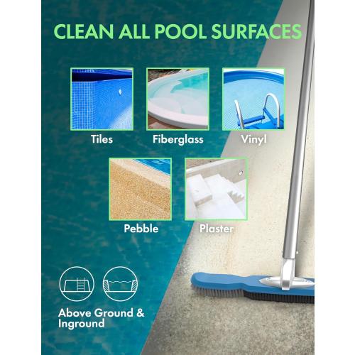 KOKIDO (2024 New) Rechargeable Heavy-Duty Pool Vacuum, 8X Suction, Standard and Fine Filter Bags XTROVAC 910 Bundle with Pool Brush Head