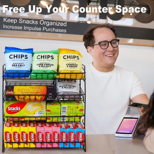 Candy Display Rack Countertop, Upgraded Snack Rack Display Stand