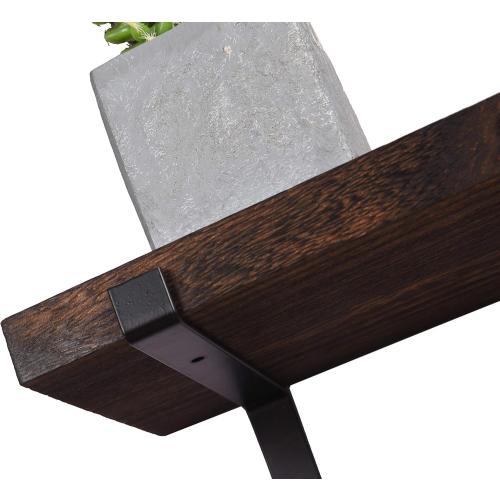 24 Inch Rustic Wood Floating Shelves for Wall Decor Farmhouse Wooden Wall Shelves for Bathroom Kitchen Bedroom Living Room Set of 4 Dark Brown