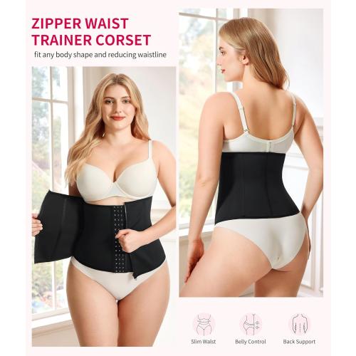 Gotoly Waist Trainer for Women Zipper Corset Shapewear Tummy Control Faja Body Shaper Waist Cincher Workout Girdlezi size s