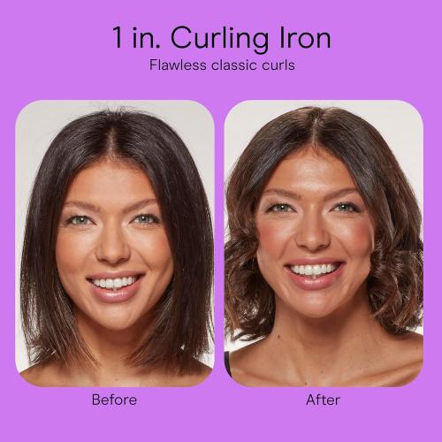 Conair Double Ceramic 1-Inch Curling Iron, 1-Inch Barrel Creates Classic Curls, Hair Curler for Use on Short, Medium, and Long Hair, White