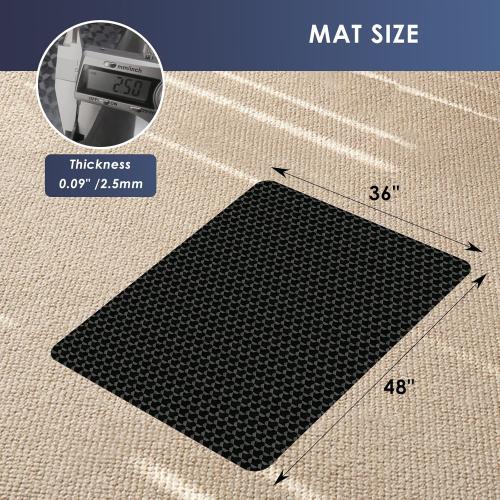 Vicwe Office Chair Mat for Carpet, 48x36 Anti-Slip Waterproof Floor Protector Desk Chair Mat for Rolling Chairs, Heavy Duty Chair Mat with Studs,Easy Glide Floor Mat for Home,Gaming