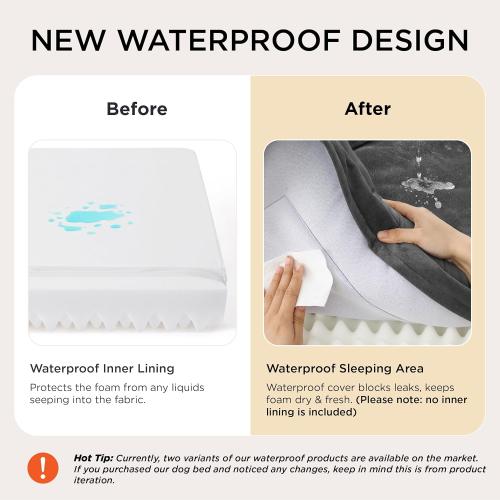 Bedsure Orthopedic Dog Beds Large Sized Dog - Washable Large Dog Cat Bed Waterproof, Comfort Dogs Couch Sofa with Washable Removable Cover, Pet Bed with Nonskid Bottom, Dark Grey, 35