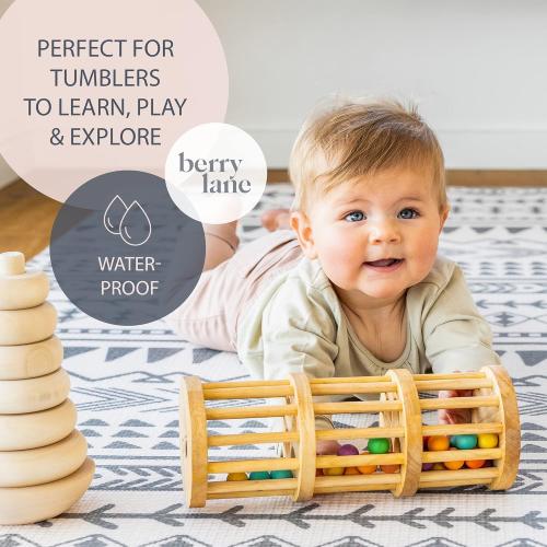Baby Play Mat for Infants | One-Piece Reversible Foam Floor Mat | Large | Eco-Friendly | Extra Soft | Thick | Non-Toxic | Toddlers | Kids (Boho Pink/Natural Mixed Marks, Large)