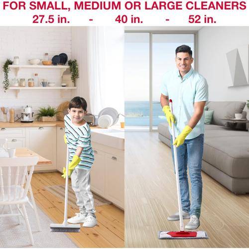 Home & Outdoor Heavy-Duty Scrub Mop and Broom with Collapsible Bucket Set & Microfiber Cloth Replacement Pack