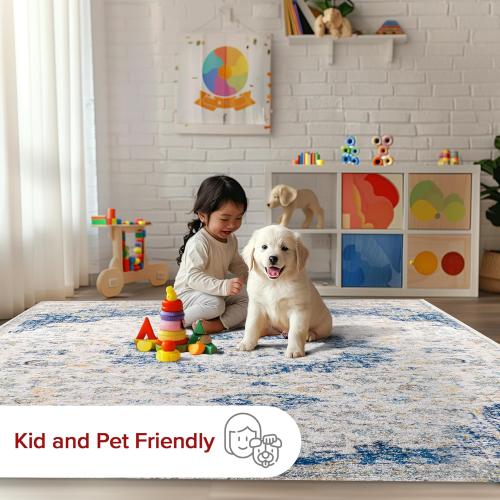 Nuloom Verona Blue/Off-White, 2' x 3', Vintage Medallion, Soft and Cozy, High Traffic, Stain Resistant, Easy Clean, Durable Area Rug for Bedroom, Living Room, Dining Space, Den, Foyer, Entryway