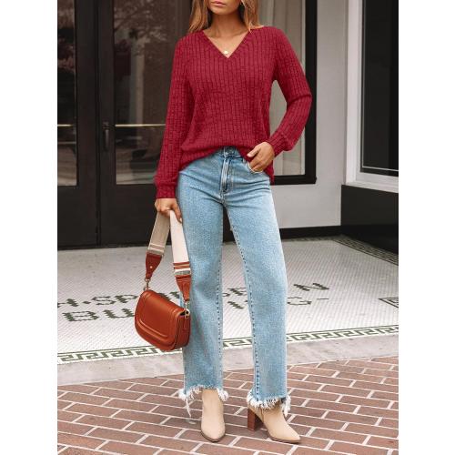 Size L ....AUTOMET Womens V Neck Long Sleeve Shirt Fall Fashion Tops Tunic Dressy Casual Sweater Clothes Cute Trendy Work Outfits 2026