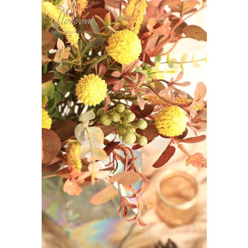 Set of 62 Floroom Artificial Greenery Stems Box Set, 62pcs with 7 Kinds of Faux Greenery Flowers Picks for DIY Bridal Bouquets Wedding Floral Arrangement Table Centerpieces, Terracotta & Amber