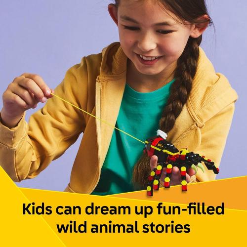 LEGO Creator 3 in 1 Wild Animals Surprising Spider Toy - Building Toy with 3 Build Options, Spider, Scorpion, or Snake - Animal Figures for Kids, Boys & Girls, Ages 7  - Gift Idea for Birthday - 31159