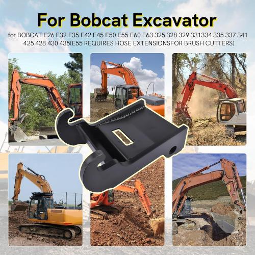 X-Change Coupler Bracket for Bobcat Mini Excavator Attachments, Quick Attach Bucket Mount, Black Hardened Steel, Durable and Corrosion-Resistant, Fits Bobcat E-Series Models.