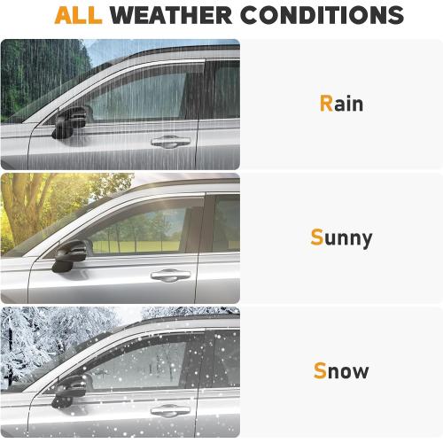 Shatterproof Taped-On Window Deflectors for Honda CR-V 2012-2016 with Chrome Trim, Rain Guards, Window Visors for Car, Vent Deflector, 4pcs