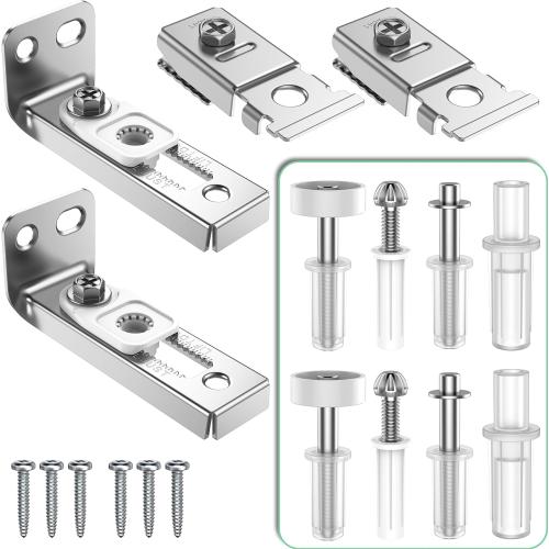 Bifold Door Hardware Repair Kit - 2 Pack Bi-fold Sliding Closet Door Hardware Kit for 7/8 to 1 Track, Folding Pocket Door Replacement Parts Set Include Top Bottom Pivots Bracket and Guide Wheel