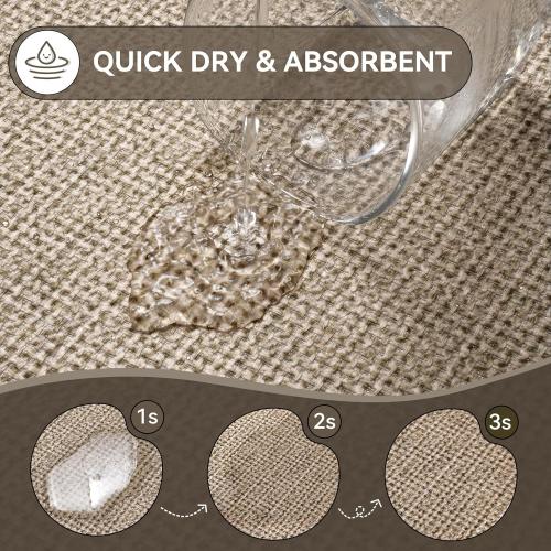 Half Circle Bath Mat, Non Slip Bath Mat, Thin Bathroom Rugs Fit Under Door Quick Dry Absorbent Washable Bathroom Mat with Rubber Backing, Brown Beige 16x24