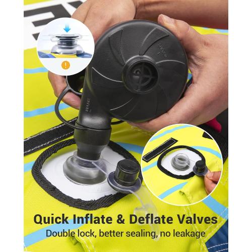 Towable Tubes for Boating 2 Person, Heavy Duty Boat Tubes and Towables, Inflatable Water Tubes for Boats to Pull with Fins, Drainage, Quick Connector, Large Capacity