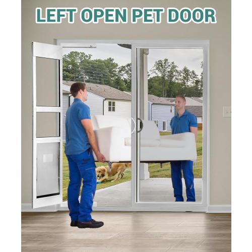 XL Dog Door for Sliding Glass Door - 81 3/4 Inch Doggy Door for Large - Extra Large Sliding Door Dog Door Insert - Left Open from Inside