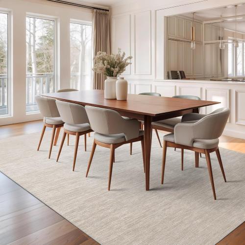 Valenrug Washable Rugs 8x10 - Stain Resistant 8x10 Area Rugs for Living Room, Non Slip Backing Gradient Printed Rugs for Bedroom, Foldable Machine Washable Area Rug(8'x10', Beige)