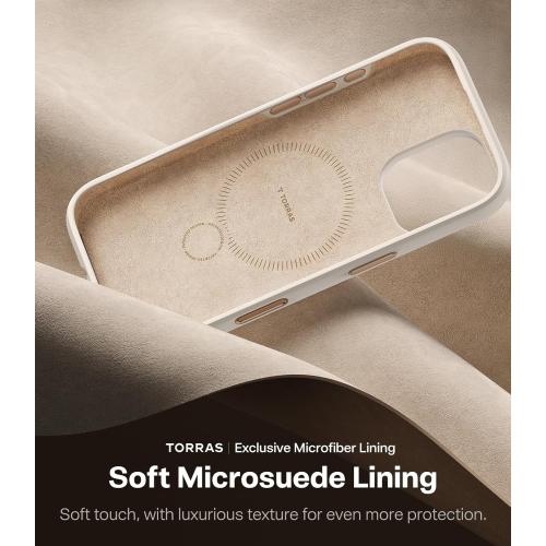 TORRAS Ostand Q3 Silicone for iPhone 17 Case, Fit for MagSafe, 360 Ring Holder Kickstand, Soft Liquid Silicone Cozy Grip, Camera Control, Shockproof Rugged Protective Case for iPhone 17, Ivory Gold