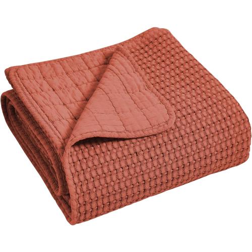 Levtex Home - Mills Waffle - Throw - Adobe Cotton Waffle - Throw Size 50 x 60in.