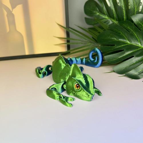 3D Printed Animals - Articulated Chameleon Toys, Flexible Animals Toy Statue,Movable Joints,Fidget Toys, Desk Home Office Decor, Birthday Halloween