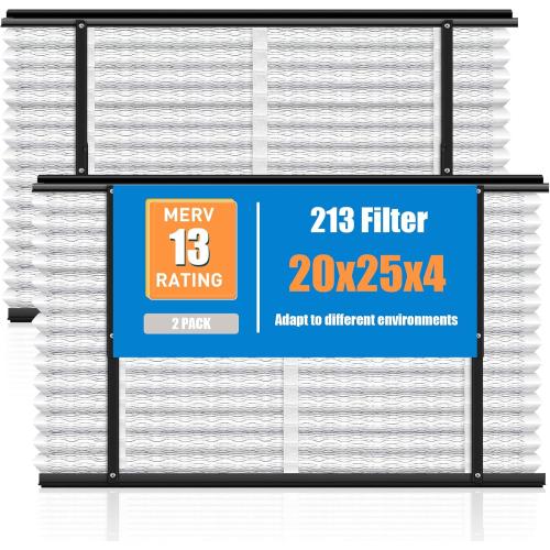Size 20x25x4 2 Pack 213 Replacement Filter Compatible with Aprilaire Whole House Air Purifiers 1210, 1620, 2210, 2216, 3210, 4200, Furnace Air Filter for Whole House Furnace, MERV-13, 20x25x4