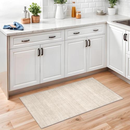 Valenrug Washable Rugs 2x3 - Stain Resistant 2x3 Entryway Area Rugs for Living Room, Non Slip Backing Large Area Rugs for Bedroom, Folable Door Mat (2'x3', Beige)