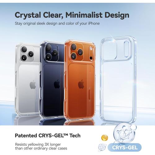 CASEKOO for iPhone 17 Pro Case Smooth Crystal Clear, Patented Anti-Yellow & Virgin TPU, 15FT Military Protection, Slim Transparent Women Men Funda para for iPhone 17 Pro Phone Case 6.3, Clear