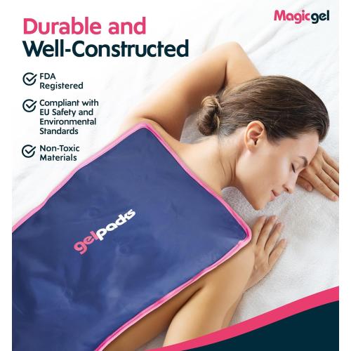 Magic Gel Ice Packs for Injuries Reusable (15 x 11) - Large Ice Pack - Flexible Cold Cooling Pad - Gel Pack for Shoulder, Back, Hip, Knee, Leg, Lower Back
