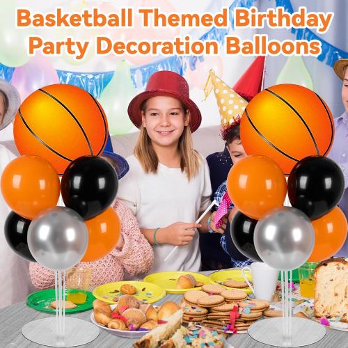 Naozinebi 2 Sets Basketball Birthday Party Balloons Stand Kit Party Decor