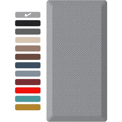 Ophanie Kitchen Mats for Floor, 3/4 Inch Thick Kitchen Rugs, 24'' x 70'' Anti Fatigue Standing Cushioned Mat, Waterproof,Comfort Ergonomic Mat for Office, Home, Sink, Grey Non-Slip Bottom