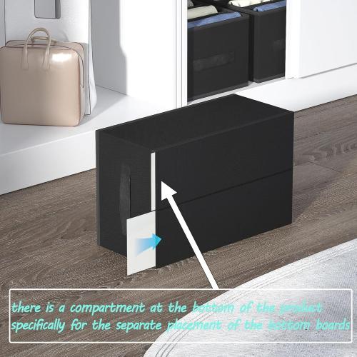 3-Pack Wardrobe Clothes Organizer 7 Grids Pants Organizer for Closet Foldable Closet Organizers and Storage for Jeans Shirts Pants, Black