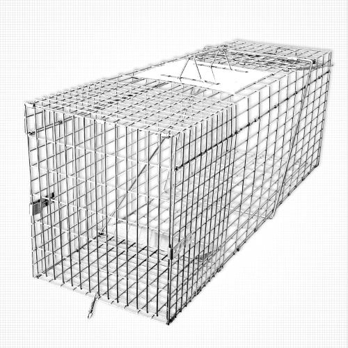 SZHLUX 32 Live Animal Cage Trap, Heavy Duty Folding Raccoon Traps, Humane Cat Trap for Stray Cats, Raccoons, Squirrel, Skunk, Mole, Groundhog, Armadillo, Rabbit, Catch and Release